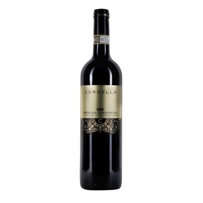 Bottle of BRUNELLO DI MONTALCINO Organic DOCG by Maddalena Cordella, showcasing organic Brunello di Montalcino wine.