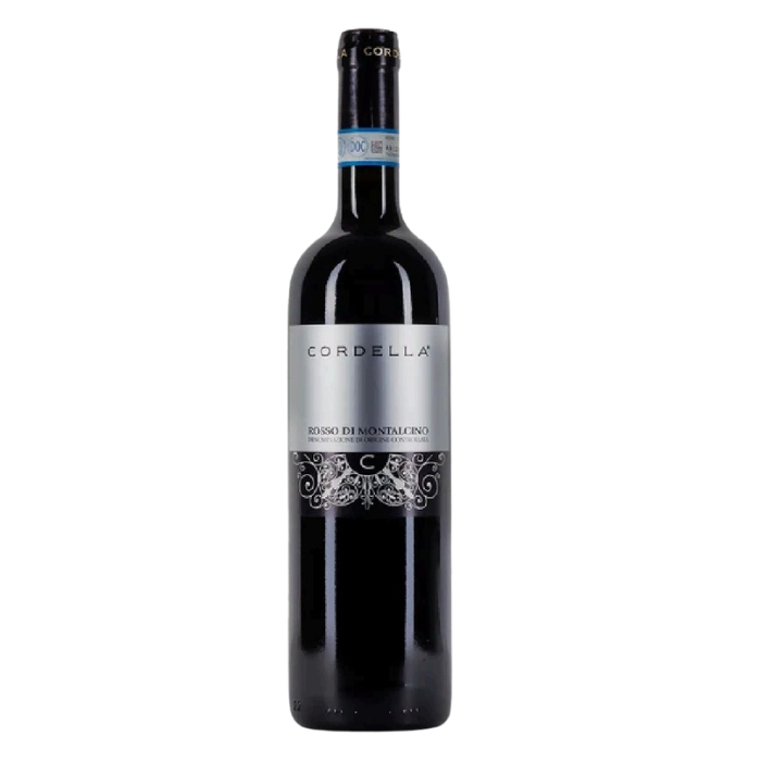 ROSSO DI MONTALCINO Organic DOC bottle of organic sangiovese red wine from Maddalena Cordella.
