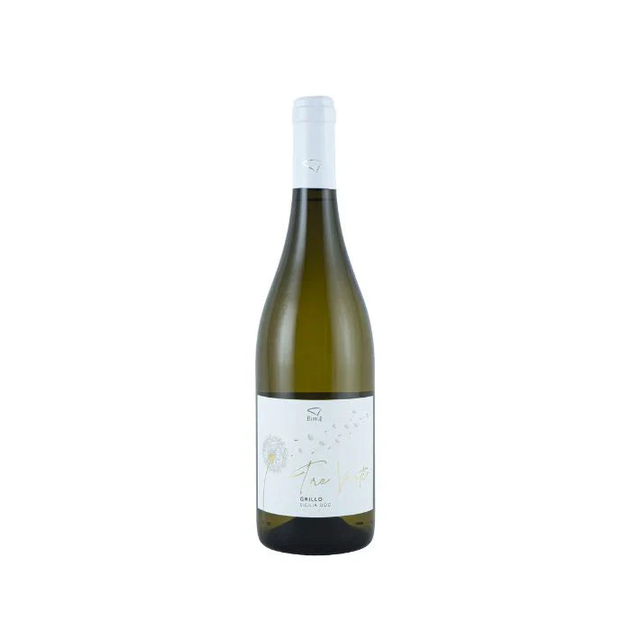 Tre Venti Grillo bottle with a clean design showcasing its Sicilian origin and vibrant white wine character.