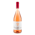 Bottle of Donnadele Negroamaro rosato wine with pale pink color and elegant label design.
