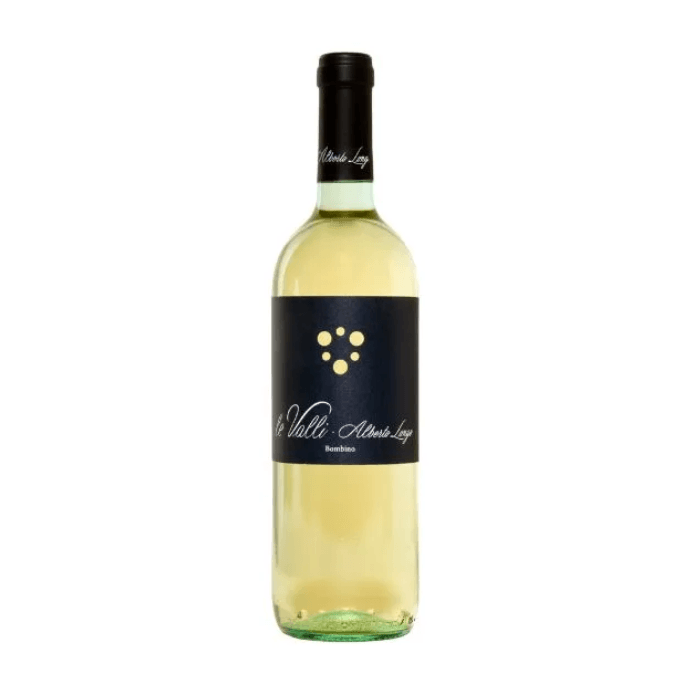 Alberto Longo Le Valli IGP Bombino Bianco wine bottle image, showcasing fresh, aromatic southern Italian white wine, Le Valli Bombino.