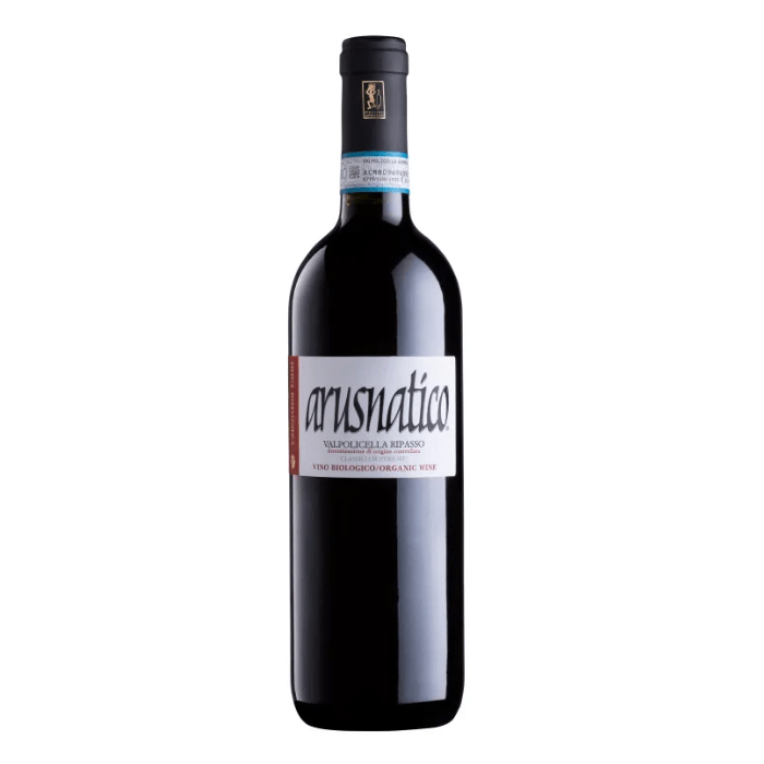 Arusnatico Valpolicella Ripasso Classico Superiore DOC red wine bottle with label.