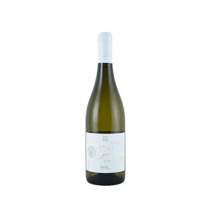 Tre Venti Grillo bottle with a clean design showcasing its Sicilian origin and vibrant white wine character.
