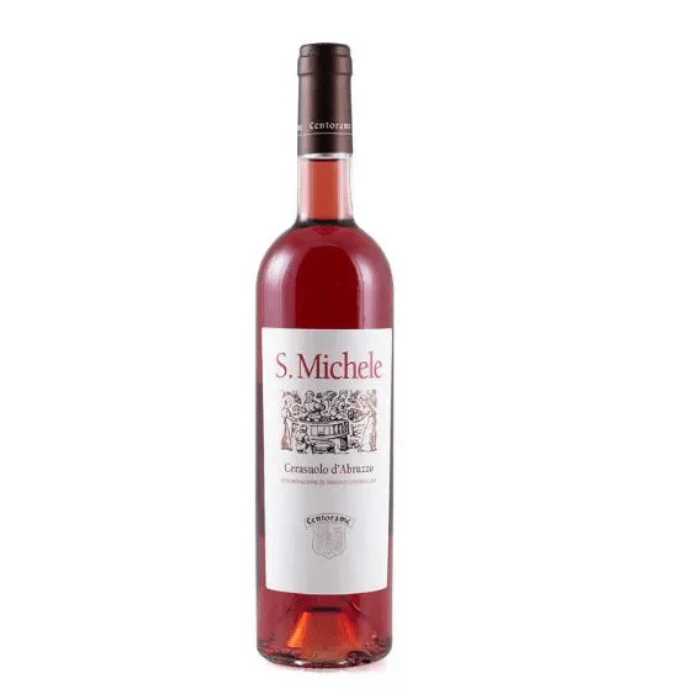 Cerasuolo d’Abruzzo DOC 2024 by Centorame, a vibrant pink rosé wine in a bottle.