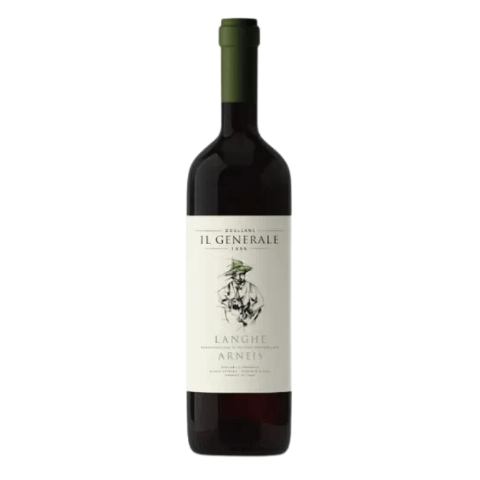 DOGLIANI “Il Generale” Langhe DOC Arneis white wine bottle with elegant label and green cap.