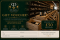 Gift Vouchers for Premium Italian Wine showcasing Italia Wine Cellars gift voucher in a wine cellar.