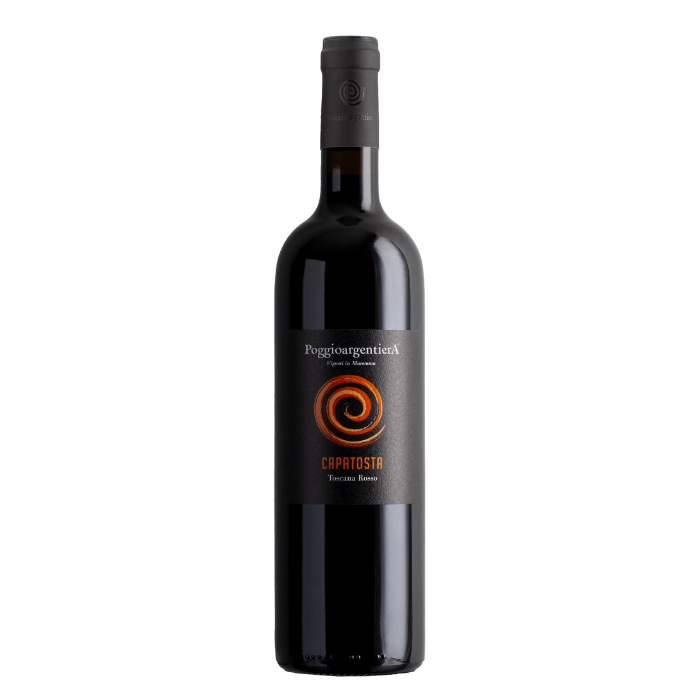 Poggio Argentiera Toscana Rosso IGT wine bottle featuring bold design and elegant label.