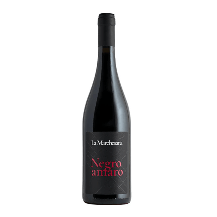 Polvanera Negroamaro Puglia IGT wine bottle featuring rich ruby color and elegant label.