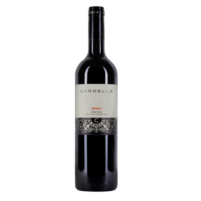 ROSSO TOSCANA IGT Organic wine from Maddalena Cordella in a striking bottle design.