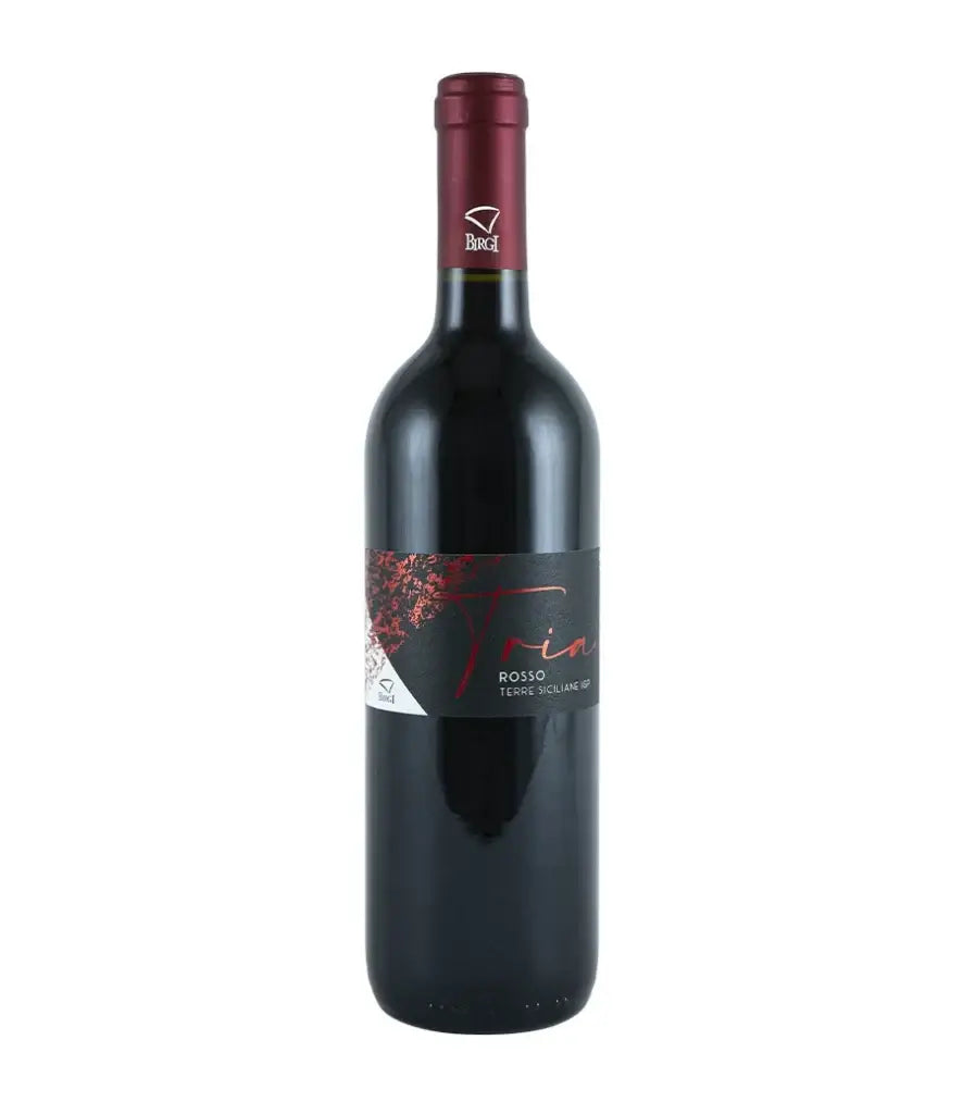 Tenuta Birgi Tria Rosso wine bottle, a Sicilian red wine Tria Rosso from Terre Siciliane IGP.